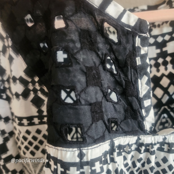 2/$25 MOSSIMO 3/4 SLEEVE BLACK & WHITE PATTERNED BLOUSE 100% COTTON XXXL - Picture 3 of 11